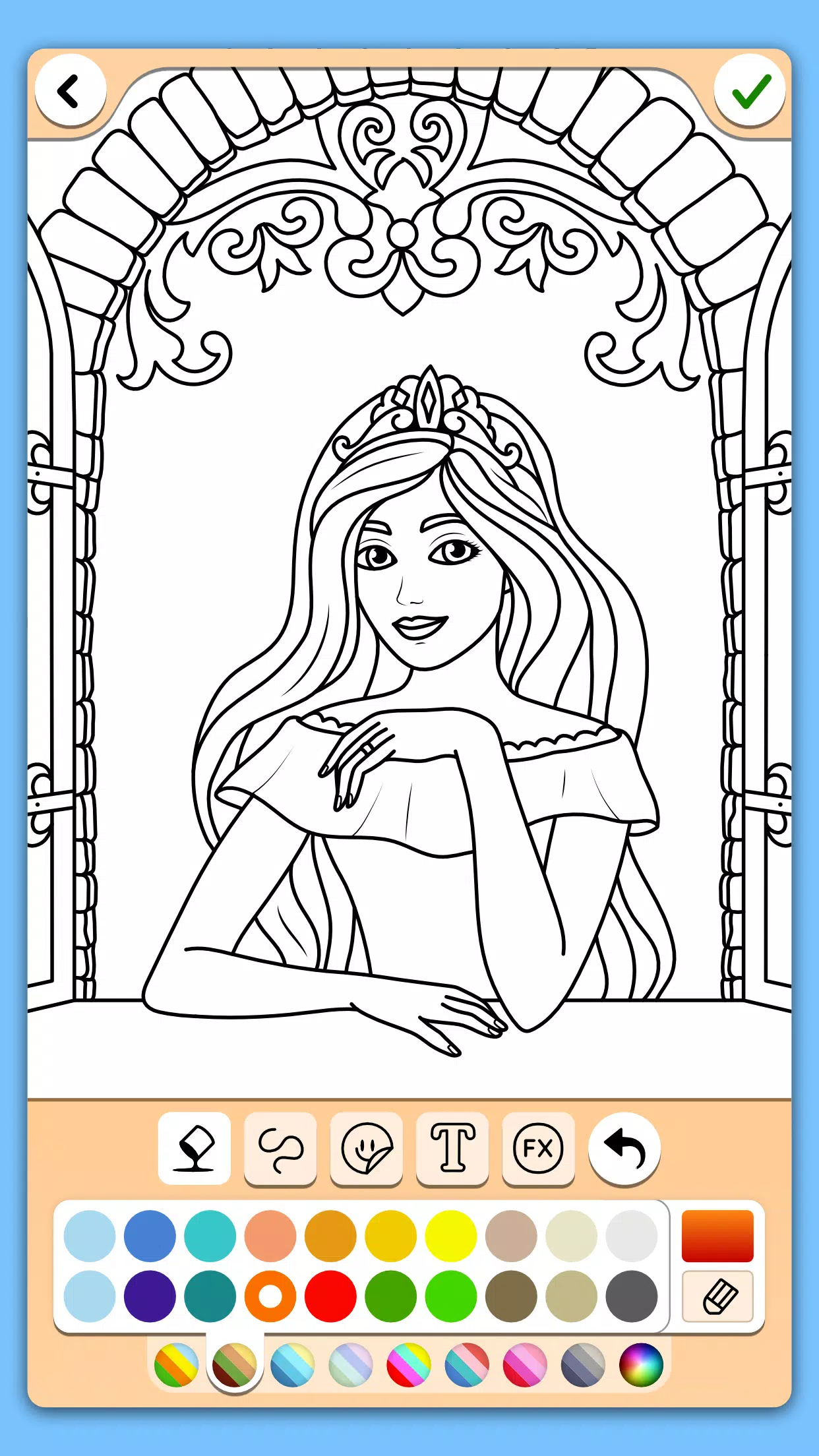 Princess Coloring Game Schermafbeelding 1