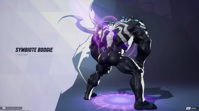 Symbiote Boogie Venom Twerk Emote, jak widać w Marvel Rivals. Zdjęcie przechwycone przez IGN.
