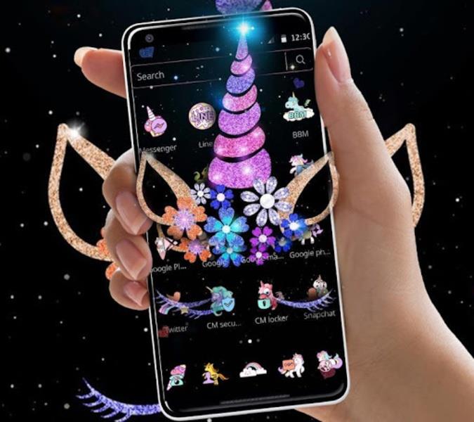 Night Star Unicorn Sparkling Theme স্ক্রিনশট 0