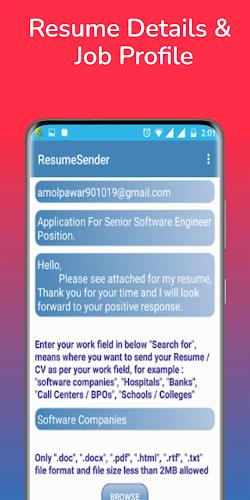 Resume Sender - CV Send Resume Screenshot 2