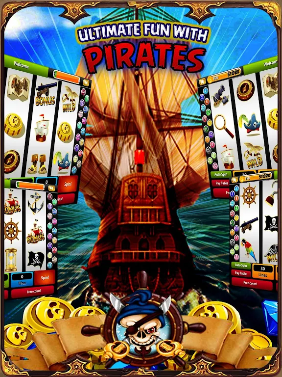 Pirate Treasure Mega Slots Captura de pantalla 2