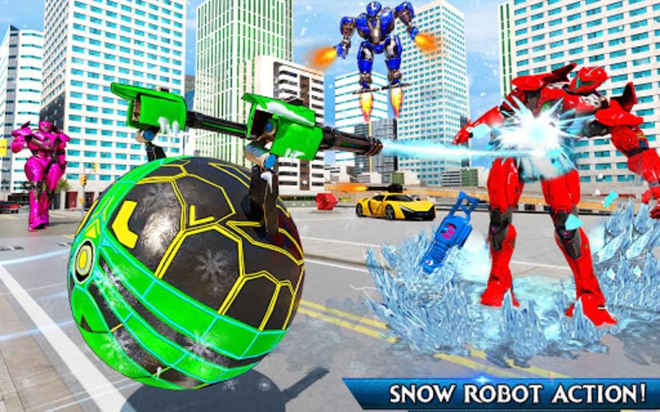 Snow Ball Robot Bike Games Скриншот 2