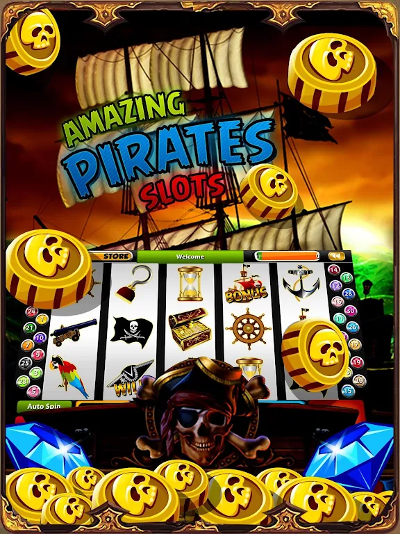 Pirate Treasure Mega Slots Captura de pantalla 0