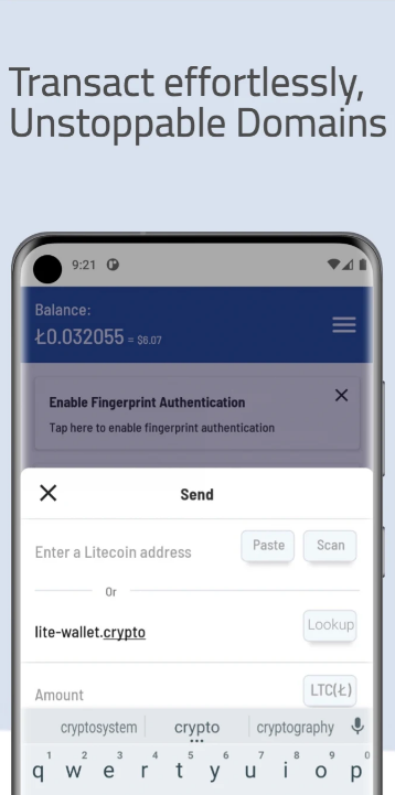 Litewallet Capture d'écran 1