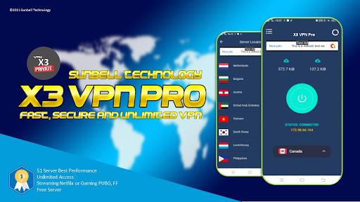 X3 VPN Pro - Fast , Secure & Unlimited VPN Captura de tela 0