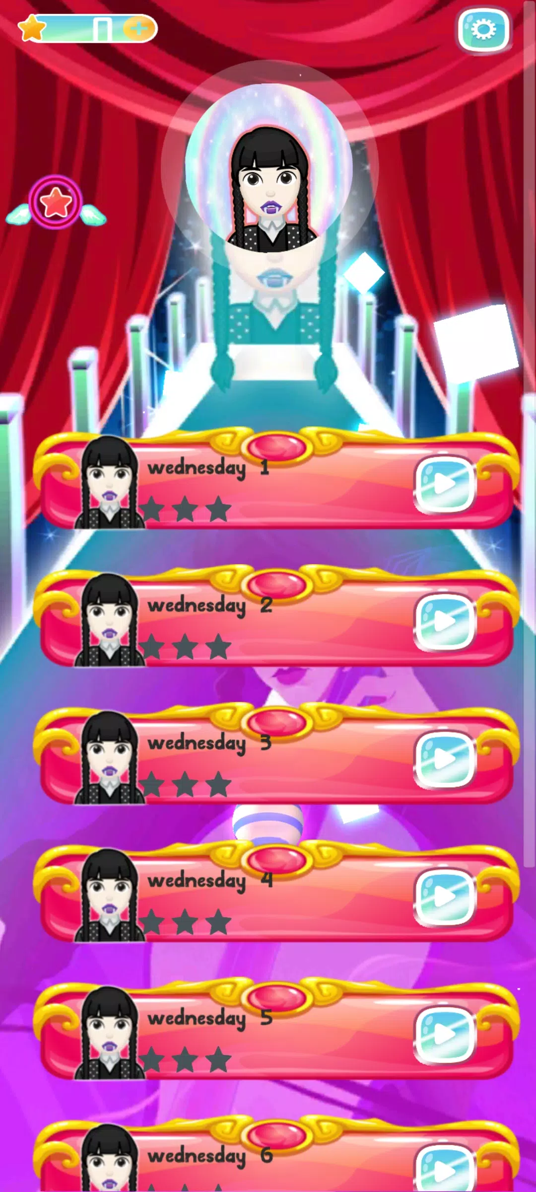 Wednesday Addams tiles piano Screenshot 0