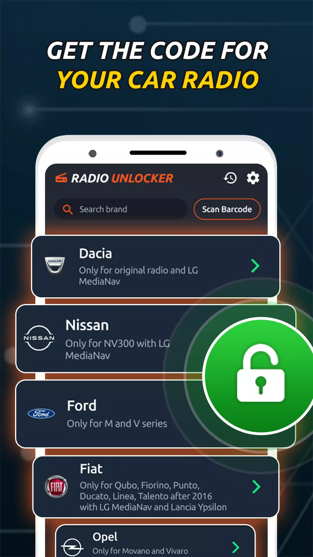 Radio Code Generator Unlocker Screenshot 1