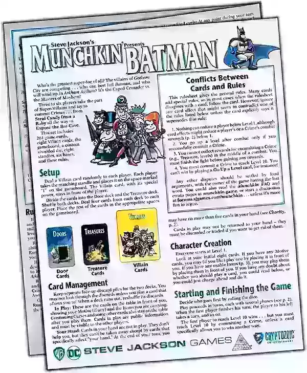 Munchkin Batman Game Rules Preview