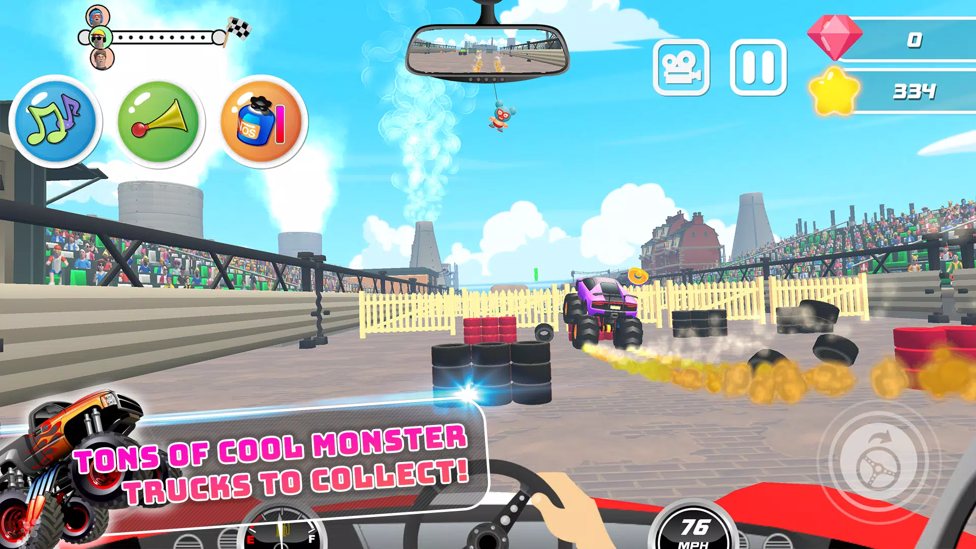 Monster Trucks Kids Race Game Ekran Görüntüsü 1