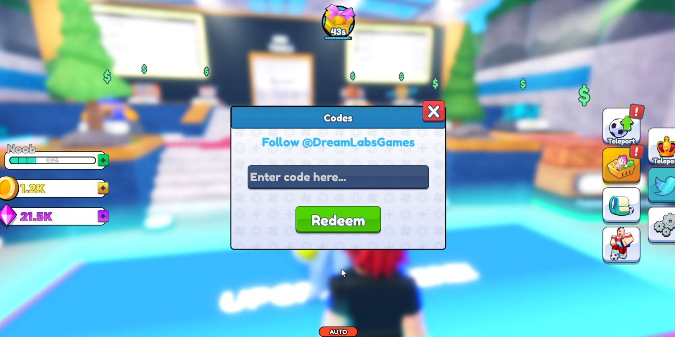 Image: Code Redemption Menu