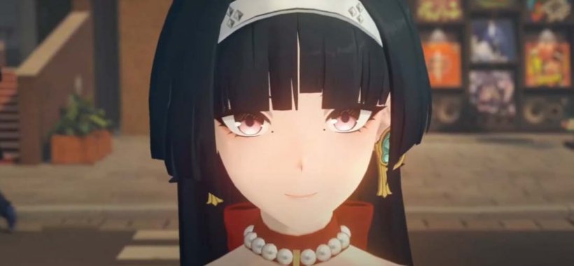 a woman with black hair and fancy jewelry gazing at the screen