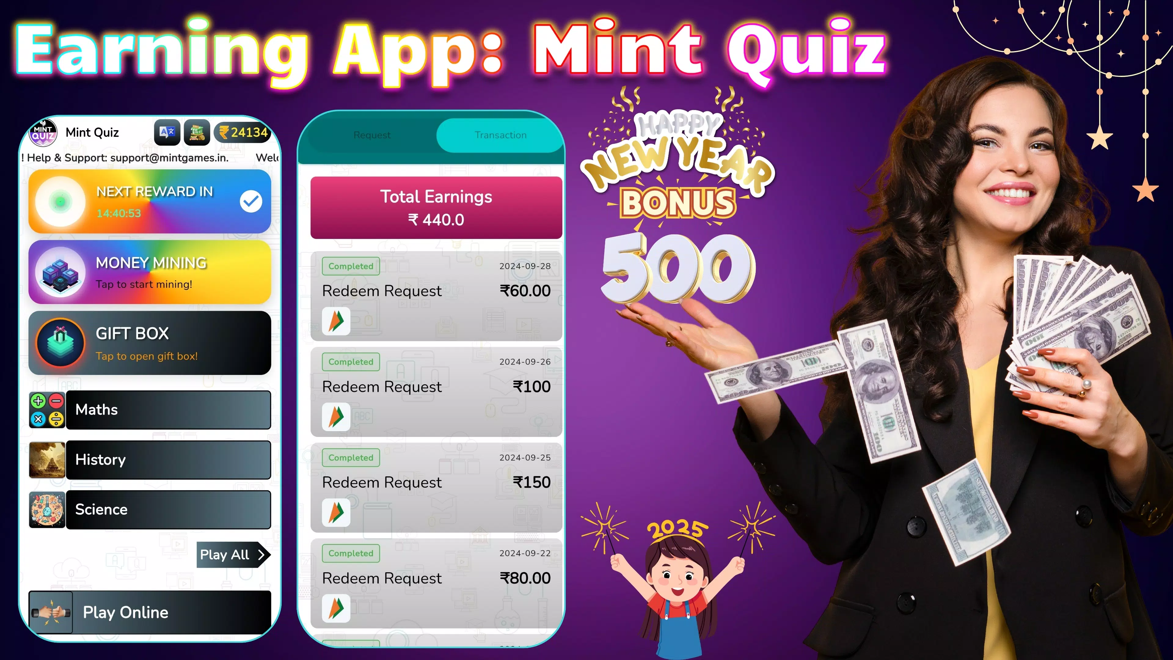 Earning App: Mint Quiz Ảnh chụp màn hình 0