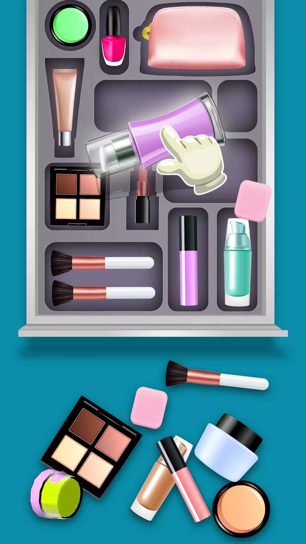 Schermata Fill the Makeup Organizer Game 1